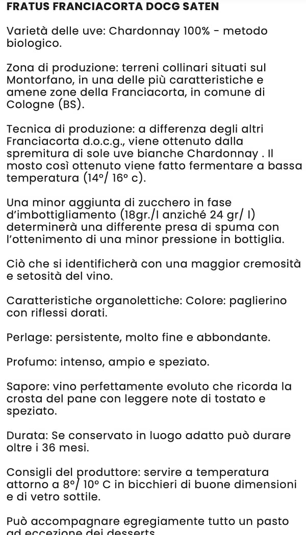Franciacorta Fratus Saten - immagine 2