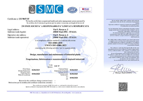 Certificazione ISO 45001:2018 - UNI EN ISO 45001:2023
