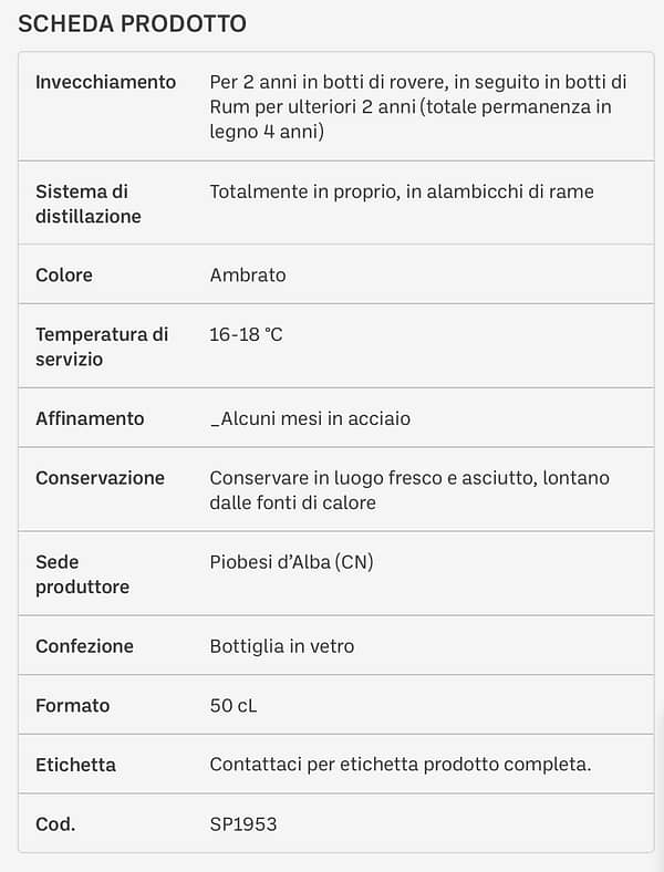 Grappa Riserva Botti da Rum - immagine 2